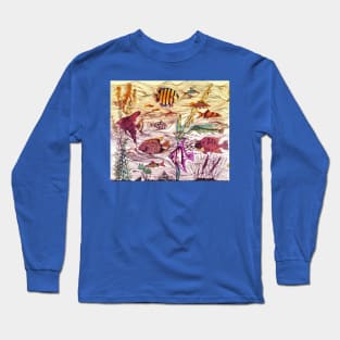 Sunlight shines through the tropical fish surf Long Sleeve T-Shirt